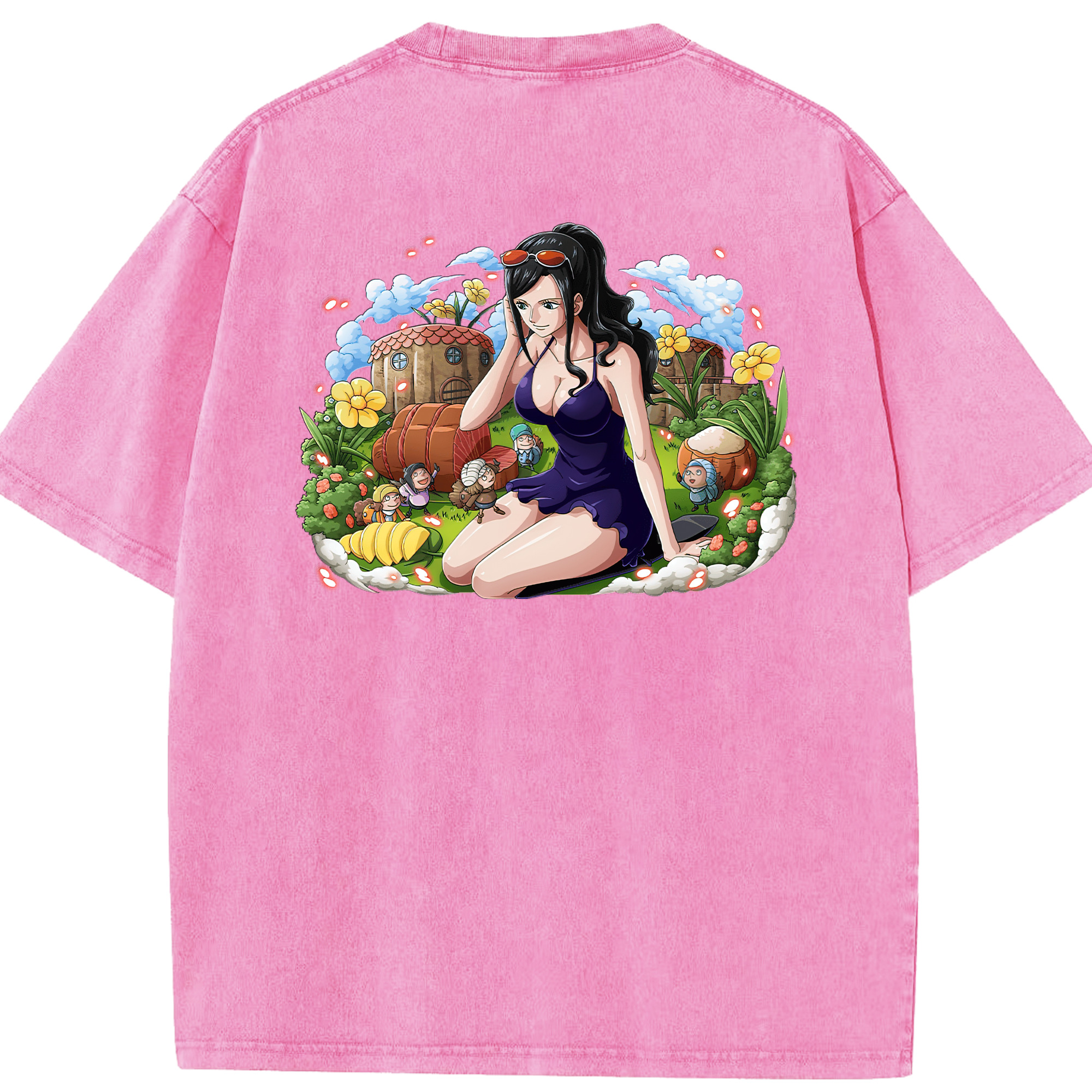ワンピース ニコ・ロビン ONE PIECE Nico Robin 綿100% ヴィンテージ風 半袖Tシャツ（背面プリント）